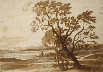 Landschaft mit zwei Bäumen, ca. 1638